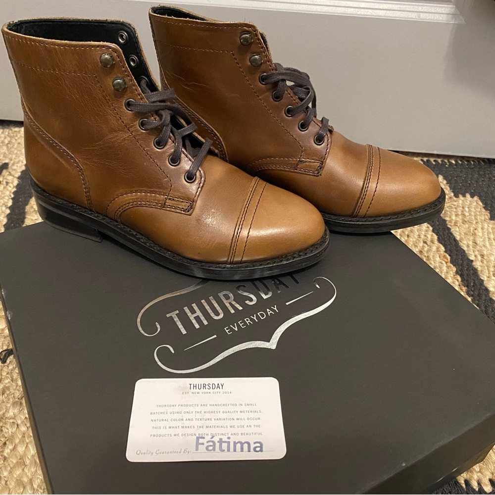 Women’s Thursday Captain Leather Boots- Color Natural